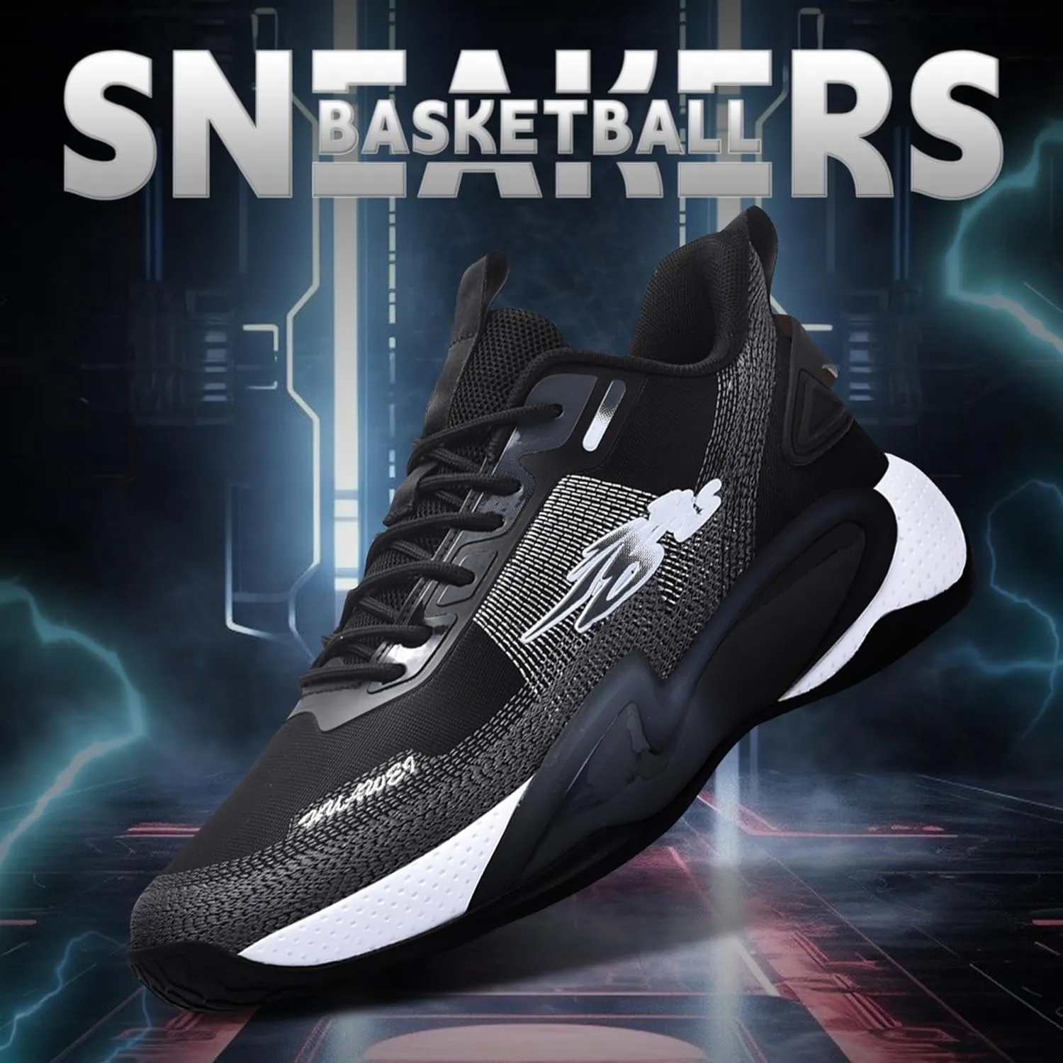 CJSPORX Men Basketball Shoes Non Slip Breathable Outdoor Fashion Sneakers