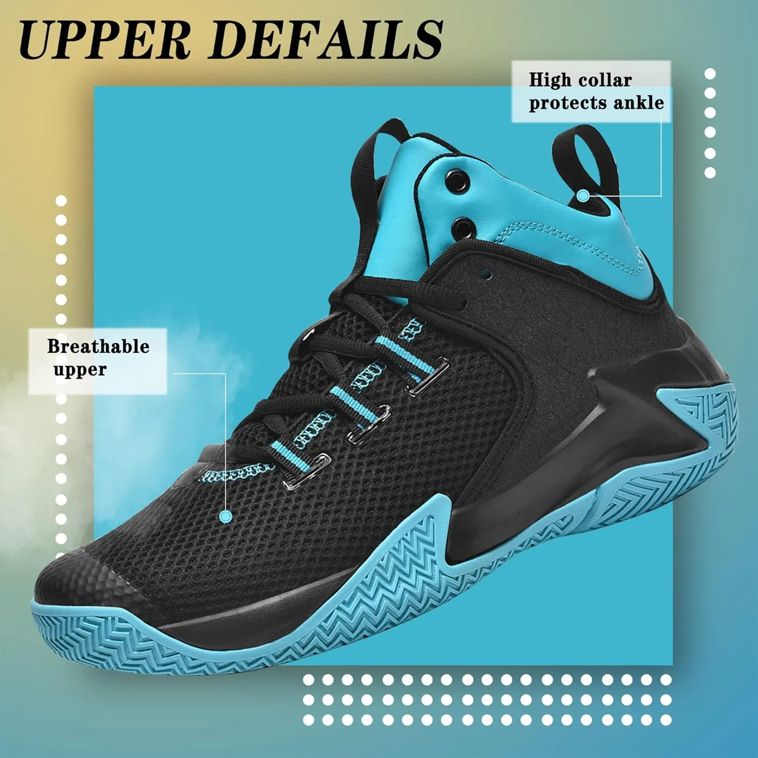 CJSPORX Mens Basketball Shoes Breathable Non Slip Running Fashion Sneakers