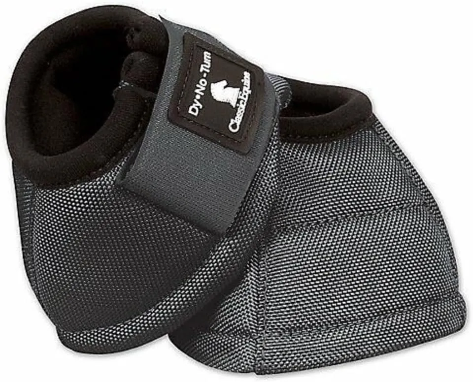 Classic Equine Dyno No-Turn Overreach Horse Bell Boots Charcoal Gray
