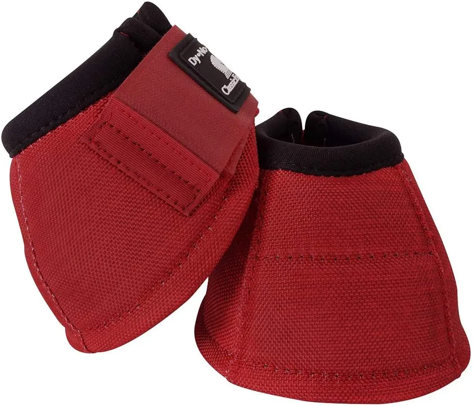 Classic Equine Dyno No-Turn Overreach Horse Bell Boots Crimson Red