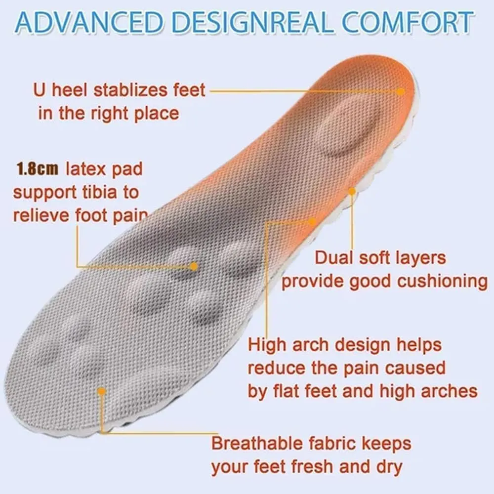 Cloud Step Insoles, 4D Cloud Technology Insole - Super Soft Comfort Insoles, Soft Foot Protection Cloud Feeling Insole, U-Shape Memory Foam Insoles (Black, Men 8-8.5/Women 9.5-10)