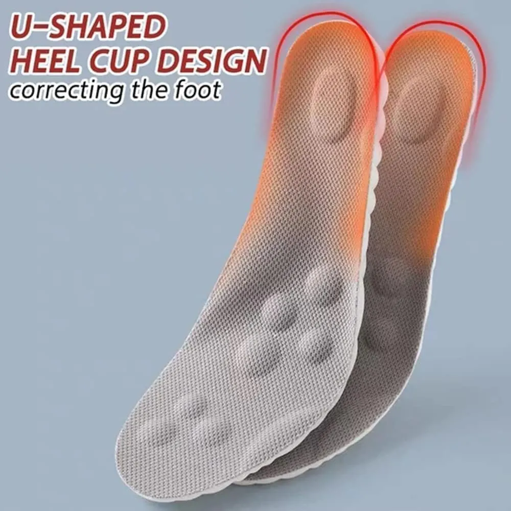 Cloud Step Insoles, 4D Cloud Technology Insole - Super Soft Comfort Insoles, Soft Foot Protection Cloud Feeling Insole, U-Shape Memory Foam Insoles (Black, Men 8-8.5/Women 9.5-10)