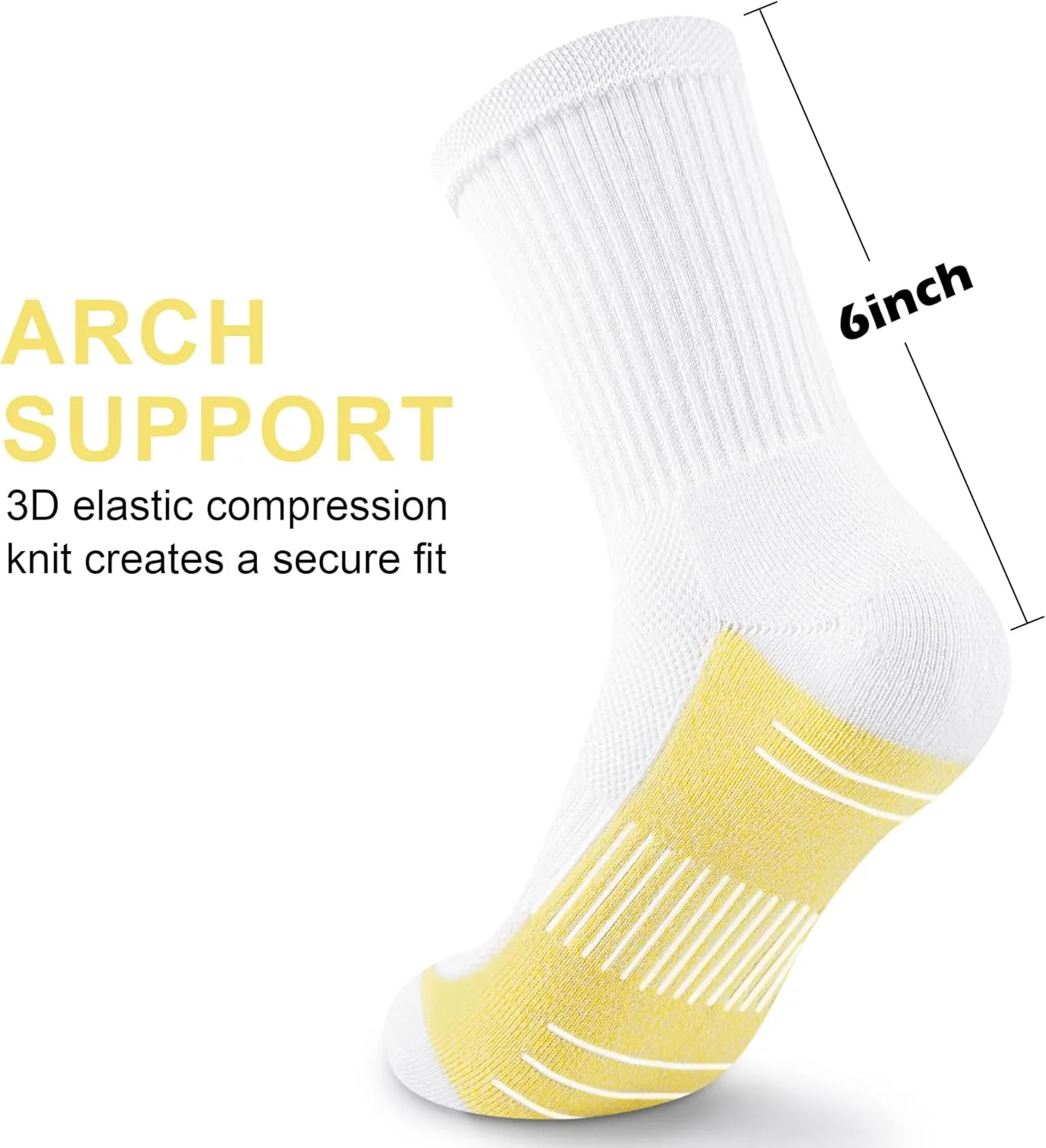 Crew Socks Women Athletic Hiking Running Cushioned Compression Socks 3-5 Pairs