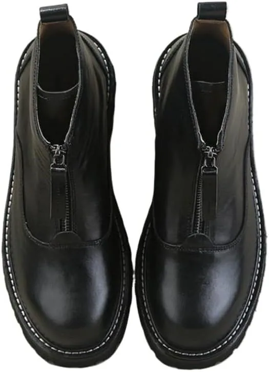 CSCDD Men's -Pedal Lace-up Anti-Suede Stitching Design Loafers Thick-Soled Board Shoes Non-Slip and Wear-Resistant Suitable for Business Offices
