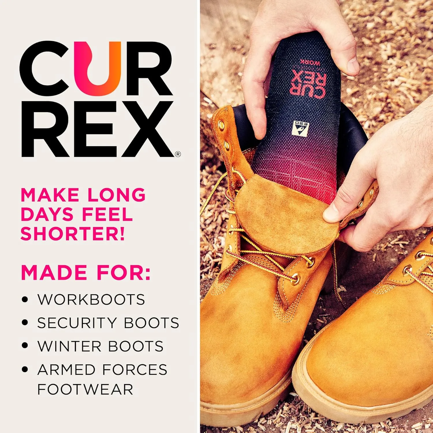 CURREX Work Safety Insoles for Work Boots & Shoes – ESD-Certified Comfort Boosting Inserts to Help Relieve and Prevent Joint and Foot Pain – for Men & Women – Low Arch, XS