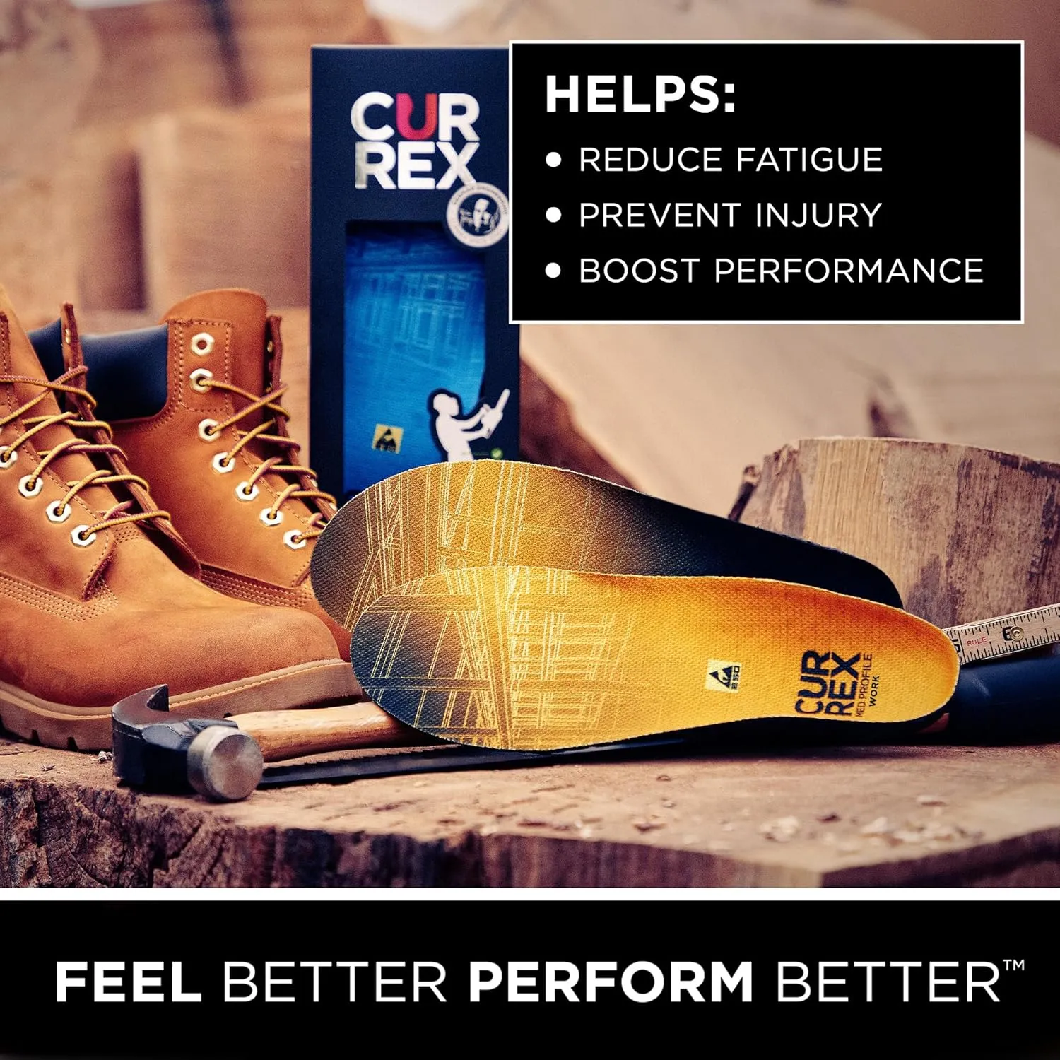 CURREX Work Safety Insoles for Work Boots & Shoes – ESD-Certified Comfort Boosting Inserts to Help Relieve and Prevent Joint and Foot Pain – for Men & Women – Low Arch, XS