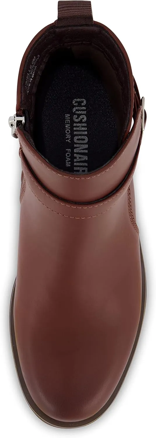 CUSHIONAIRE Women's Brumelle strap boot  Memory Foam, Wide Widths Available