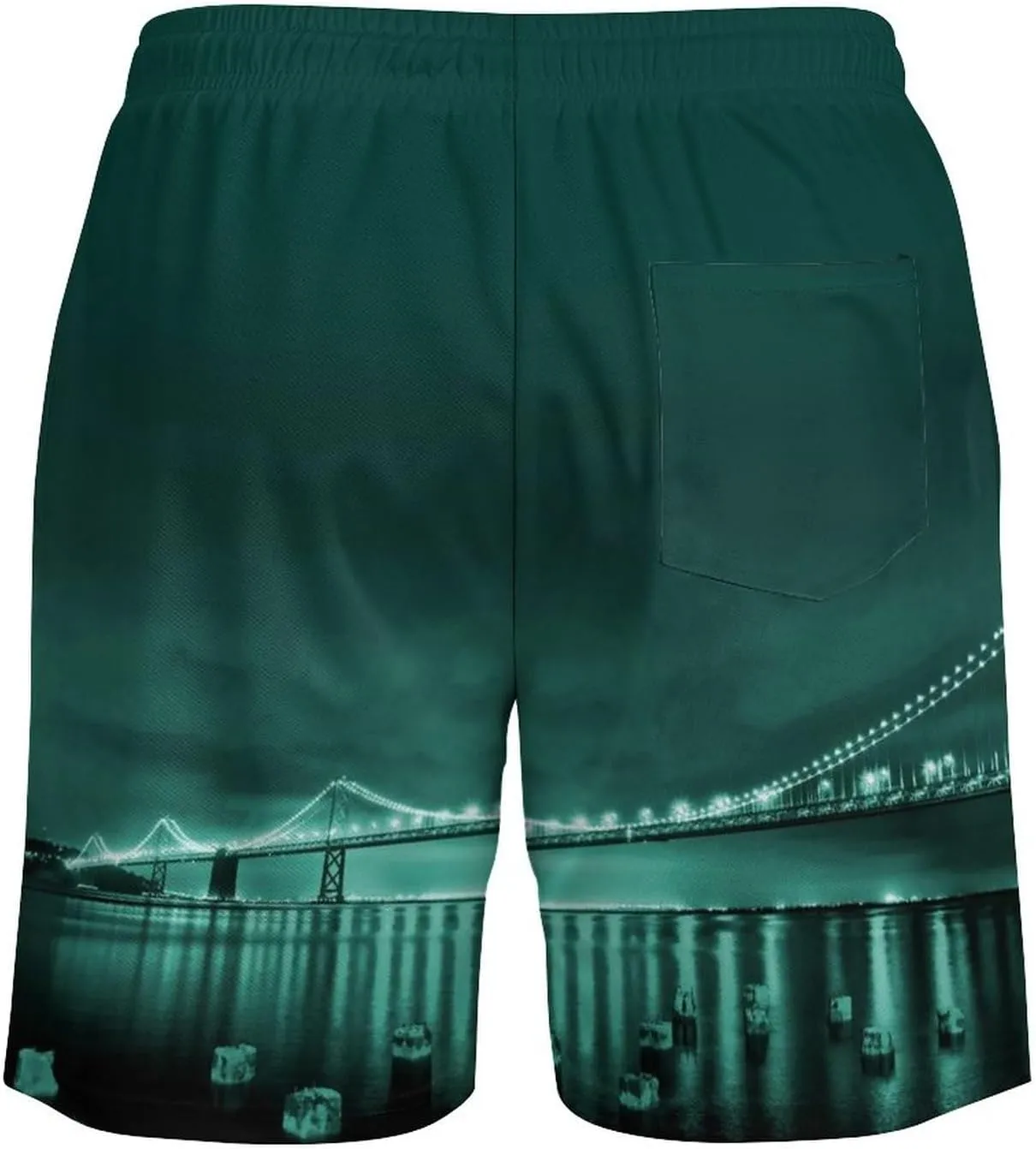 Custom Baseball Shorts for Men Youth City Nightscape 2 in 1 Beach Shorts with Pockets Baseball Sport Pants Fans Gift