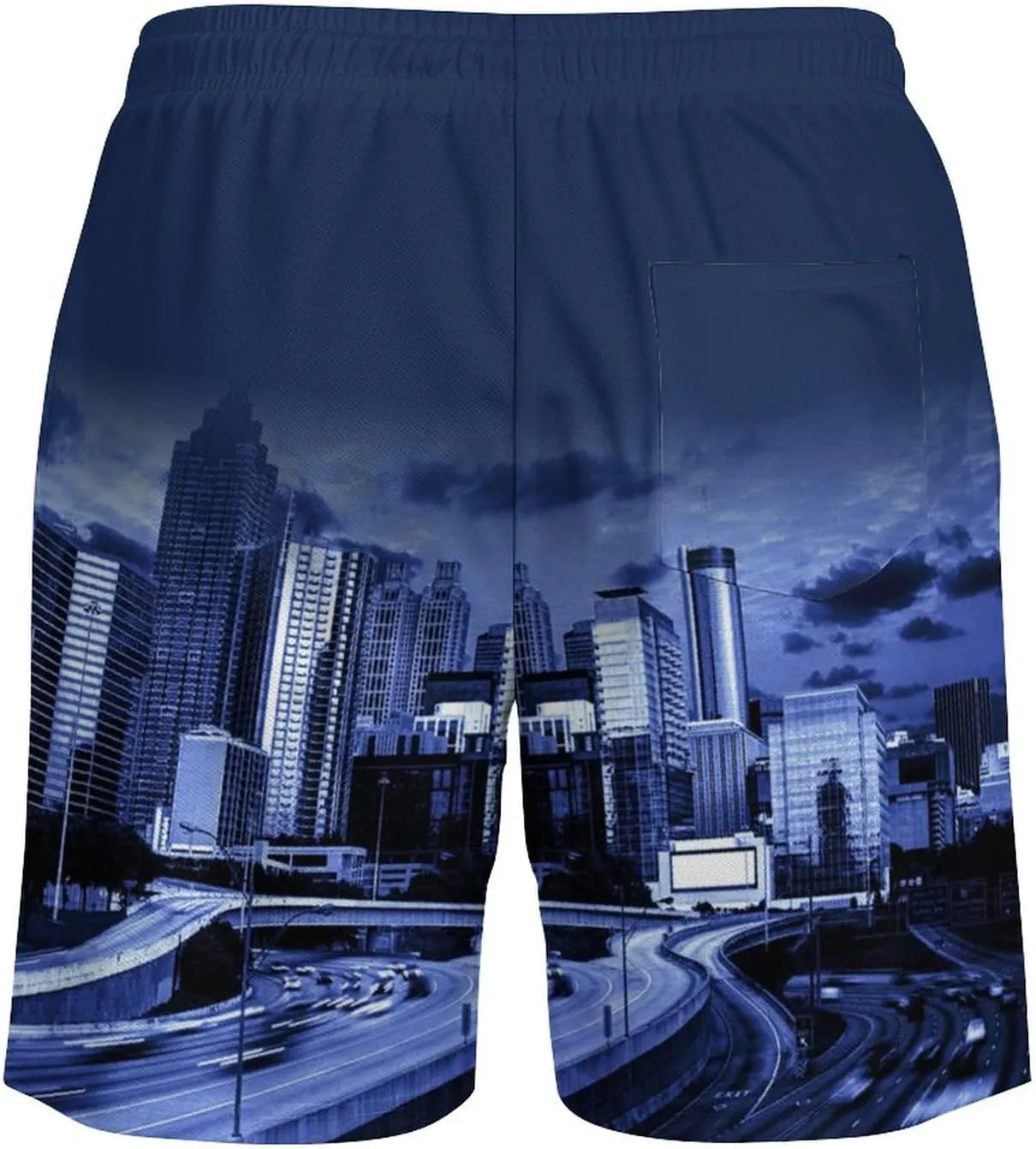 Custom Baseball Shorts for Men Youth City Nightscape 2 in 1 Beach Shorts with Pockets Baseball Sport Pants Fans Gift