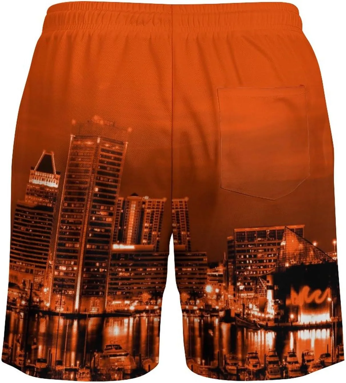 Custom Baseball Shorts for Men Youth City Nightscape 2 in 1 Beach Shorts with Pockets Baseball Sport Pants Fans Gift