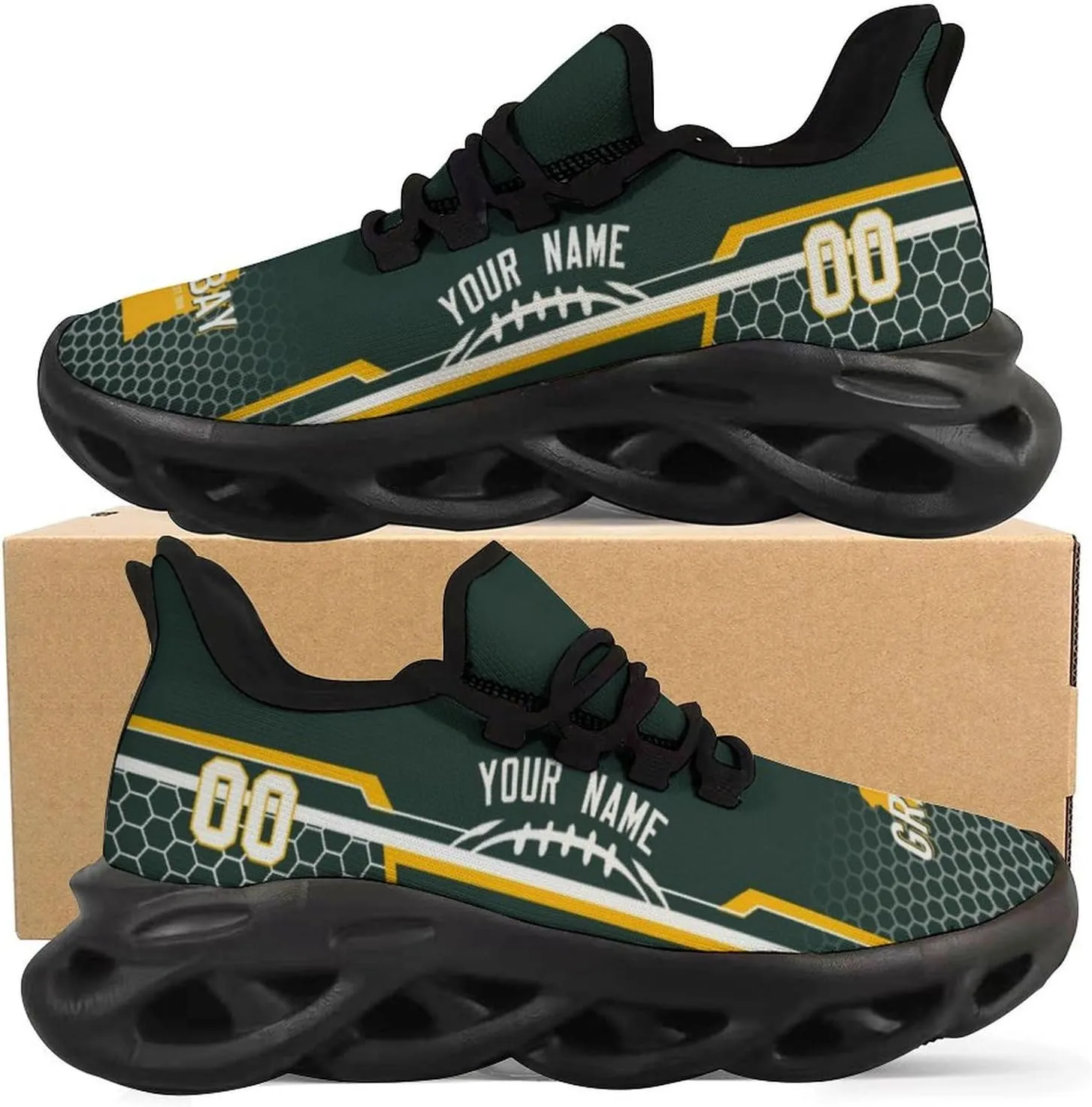 Custom City Football Flex Sneakers Personalized Name Number Athletic Shoes Fans Gifts Breathable Casual Shoes for Men Women