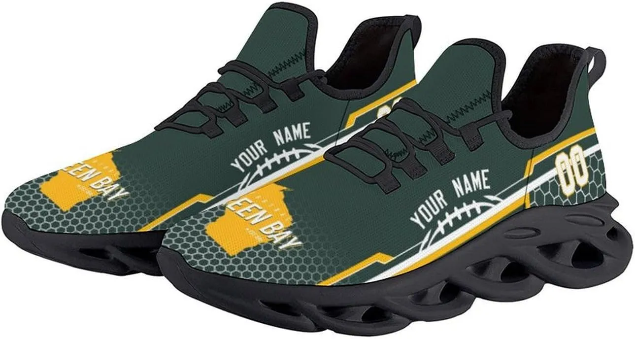Custom City Football Flex Sneakers Personalized Name Number Athletic Shoes Fans Gifts Breathable Casual Shoes for Men Women