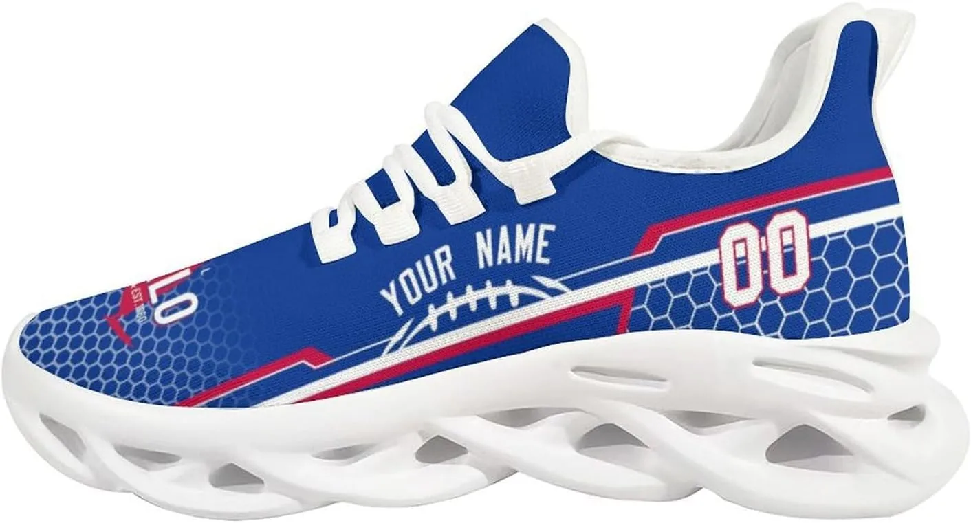 Custom City Football Flex Sneakers Personalized Name Number Athletic Shoes Fans Gifts Breathable Casual Shoes for Men Women