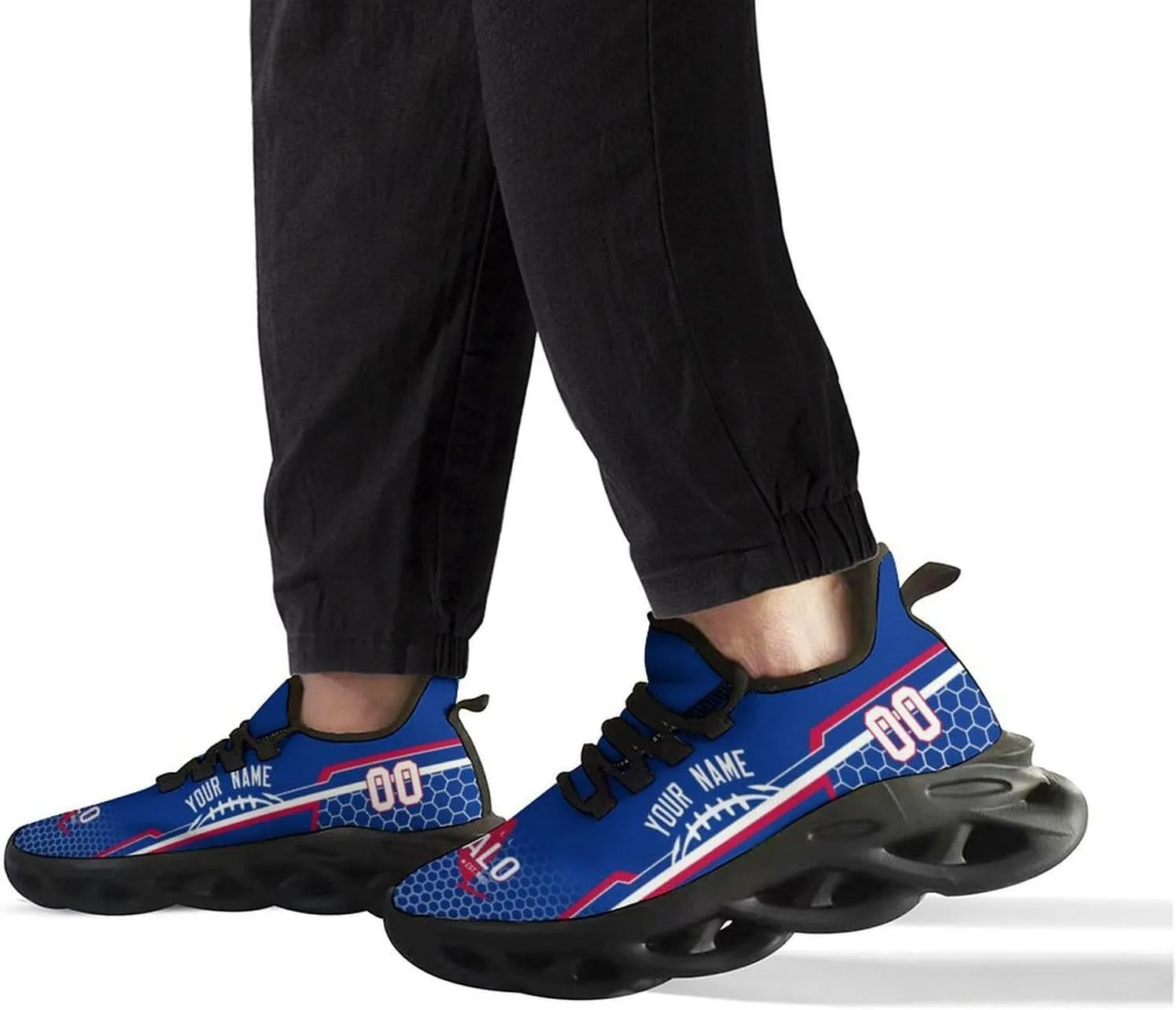 Custom City Football Flex Sneakers Personalized Name Number Athletic Shoes Fans Gifts Breathable Casual Shoes for Men Women