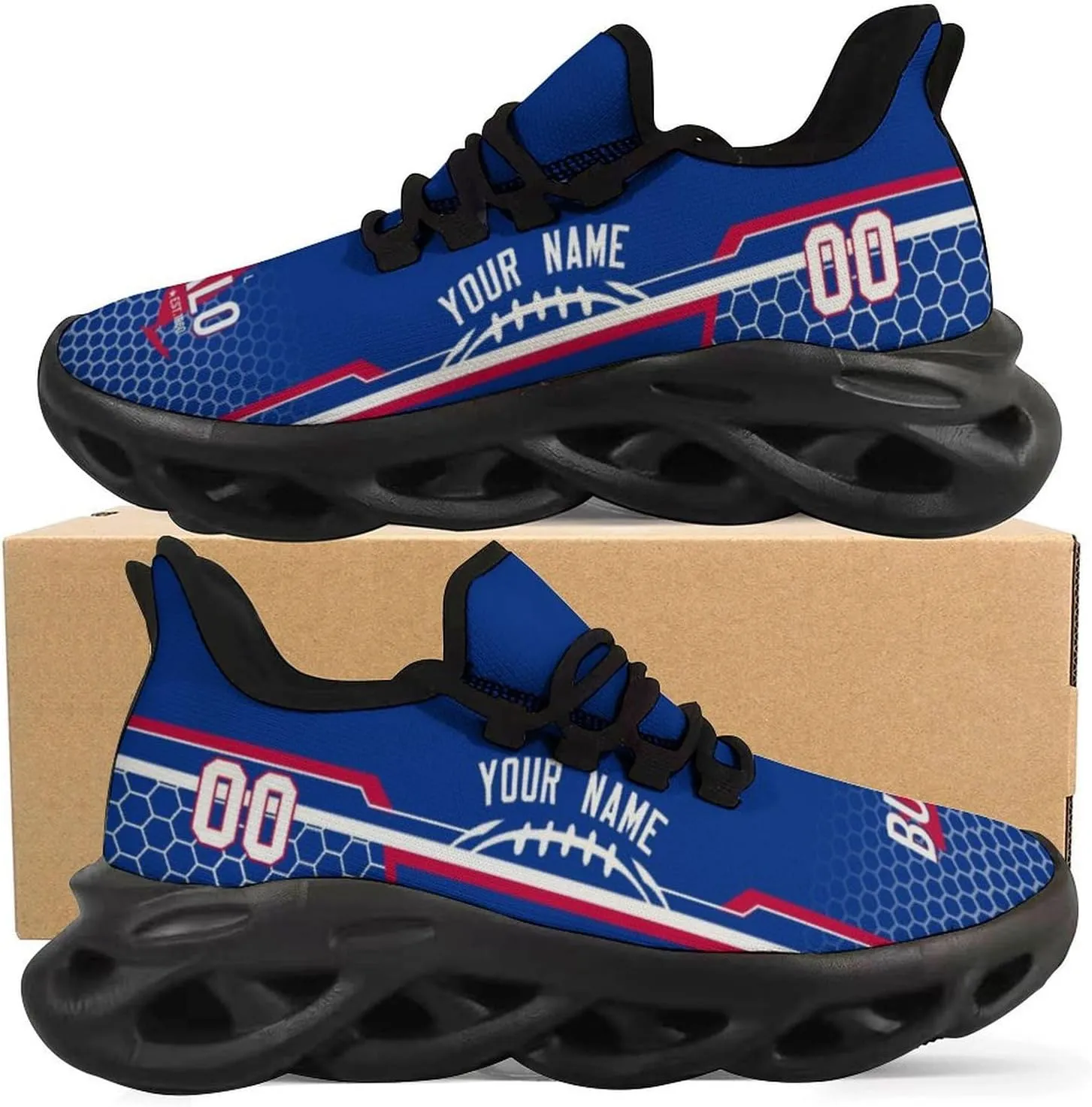 Custom City Football Flex Sneakers Personalized Name Number Athletic Shoes Fans Gifts Breathable Casual Shoes for Men Women