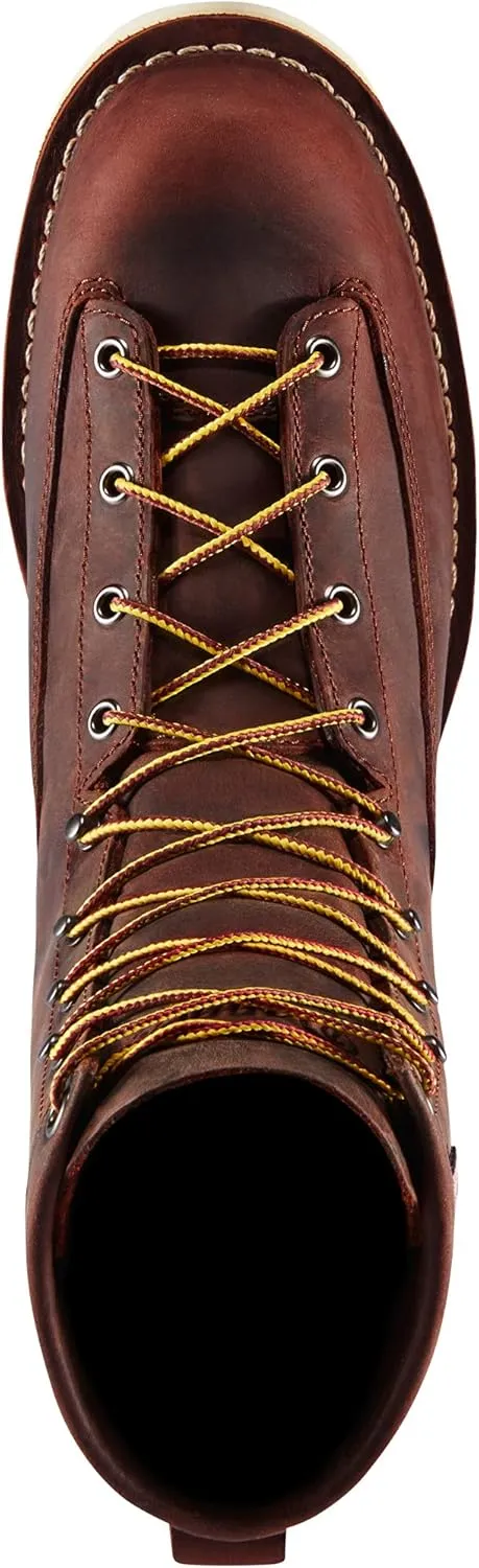 Danner 8” Bull Run Work Boots for Men - Durable, Lightweight Full-Grain Leather with Non Slip Wedge Outsole & 3-Density Cushion Footbed, EH Resistant