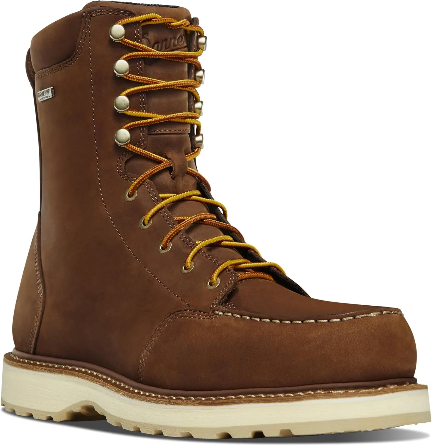 Danner Cedar River 8” Waterproof Work Boots for Men - Premium Leather with Breathable Lining, Comfort Footbed & Non Slip Rubber Outsole, EH Resistant