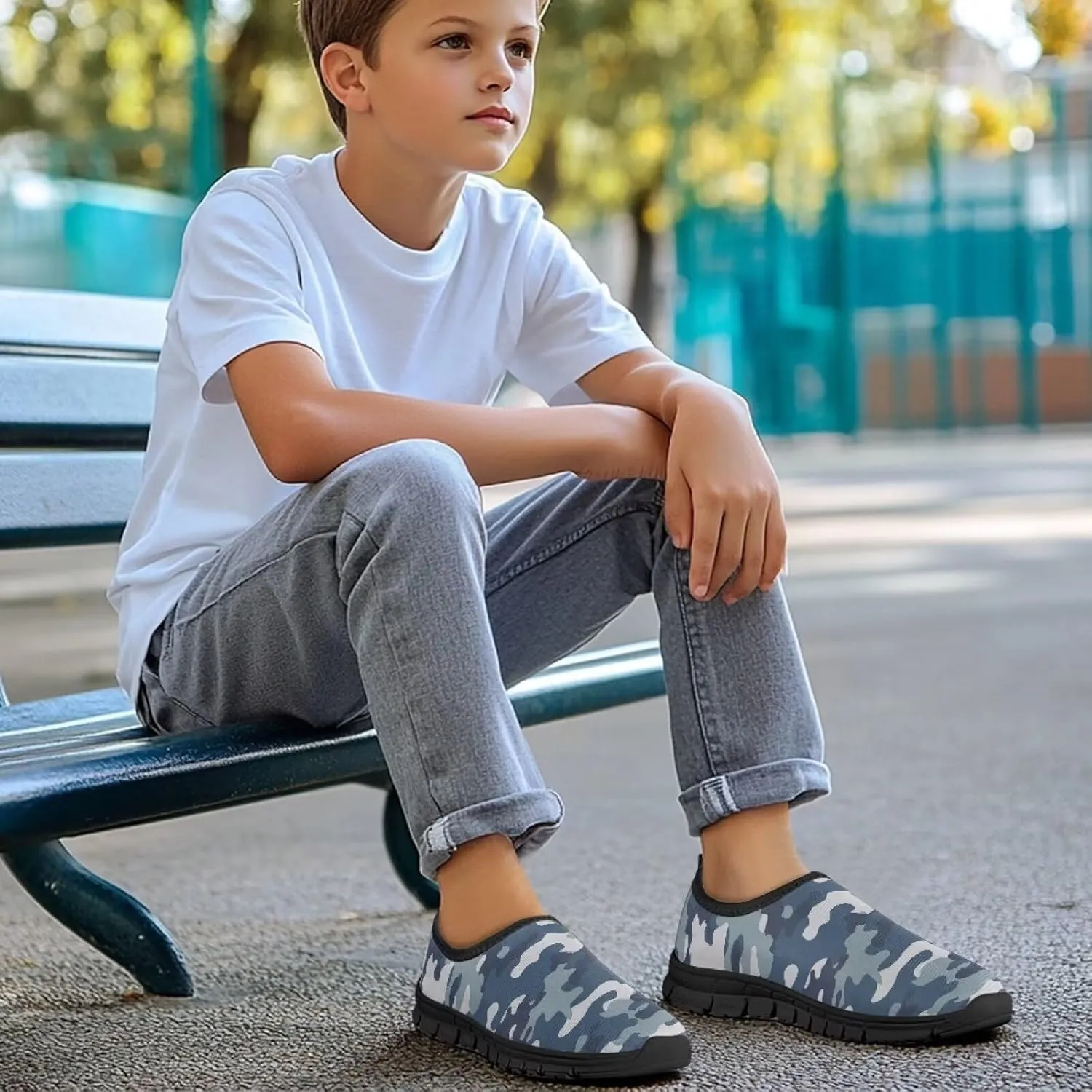 Doojoayie Boys Slip On Sneakers Breathable Summer Tennis Shoes for School Boys