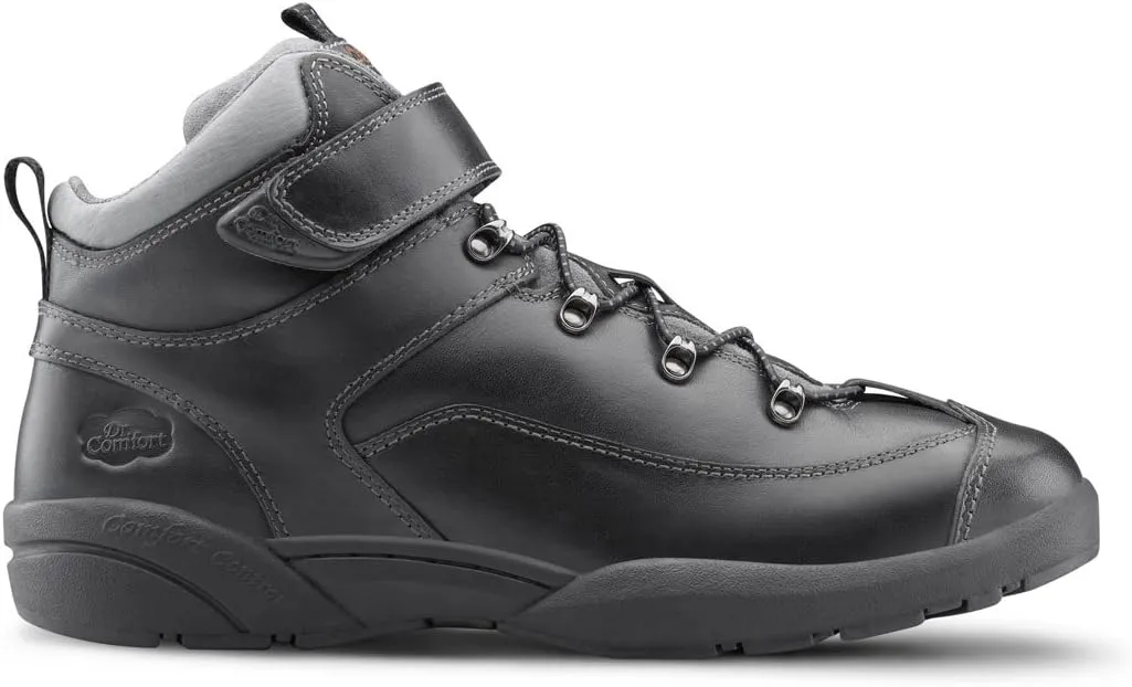 Dr. Comfort Men's Ranger Black Diabetic Hiking Boots