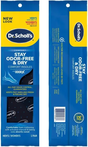 Dr. Scholl's Odor-X Odor Fighting Insoles Unisex - 1 Pair, Pack of 4