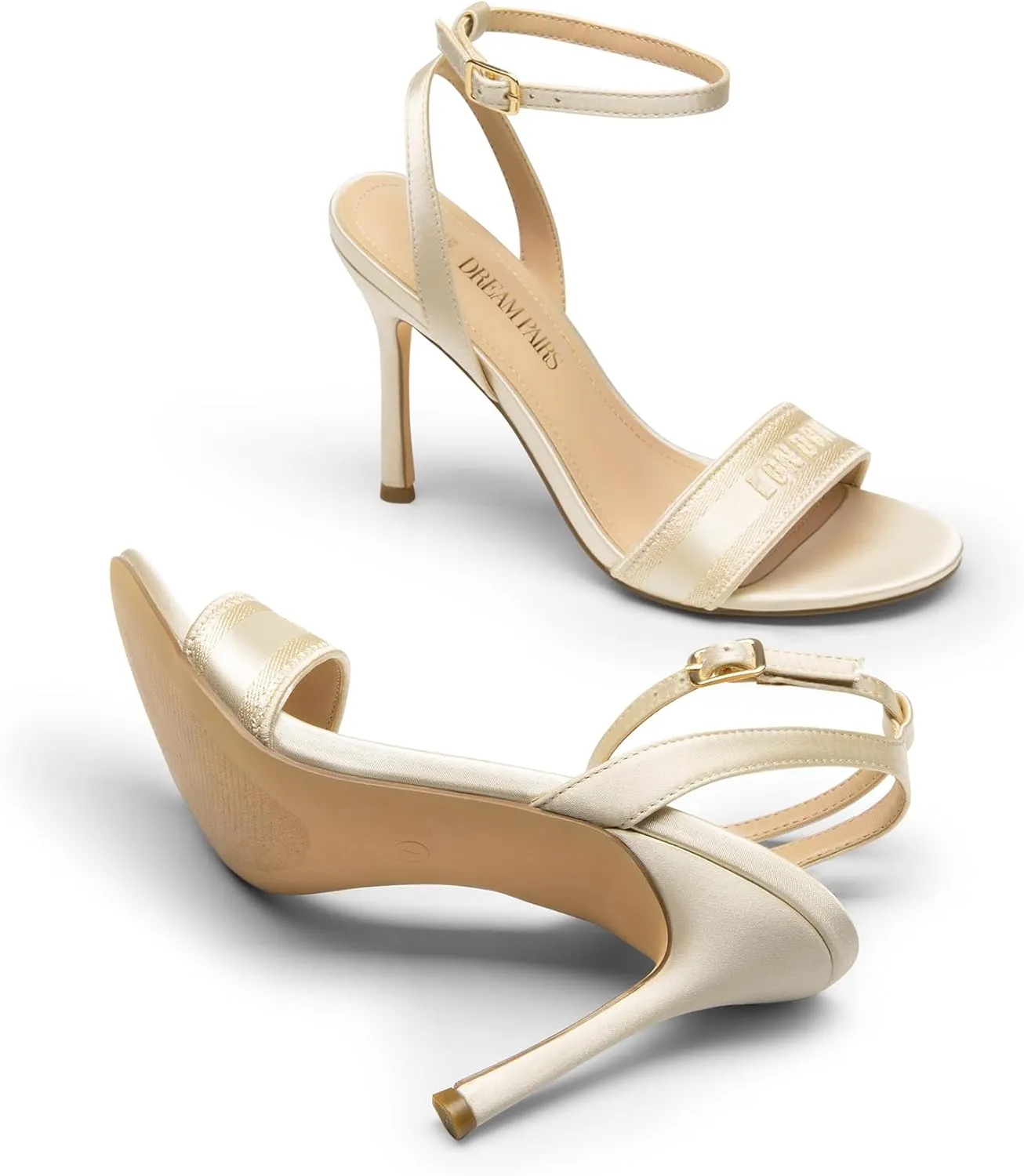 DREAM PAIRS High Stilettos Heels for Women Sexy Open Toe Strappy Sandals Shoes Ankle Strap Fashion Dressy Heels for Party Wedding