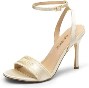 DREAM PAIRS High Stilettos Heels for Women Sexy Open Toe Strappy Sandals Shoes Ankle Strap Fashion Dressy Heels for Party Wedding