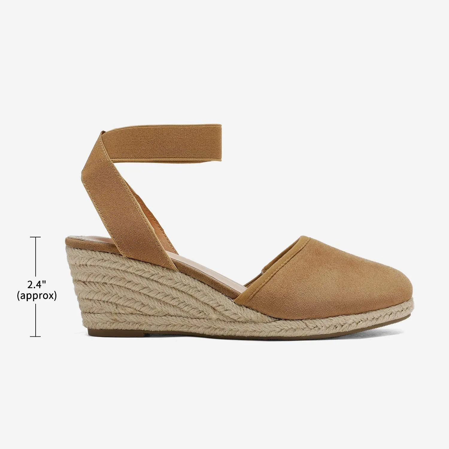 DREAM PAIRS Women's Elastic Ankle Strap Espadrilles Wedge Sandals