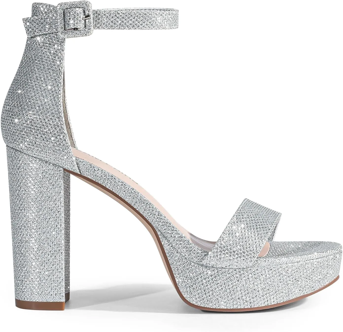 DREAM PAIRS Women's Platform Chunky High Heeled Sandals Open Toe Block Heels Ankle Strap Dress Shoes for Wedding Party Evening