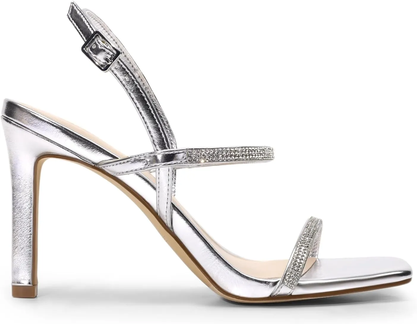 DREAM PAIRS Women’s Slingback Heels High Stilettos Open Square Toe Ankle Strap Pumps Sexy Comfort Strappy Dress Shoes Wedding Bridal Heeled Sandals
