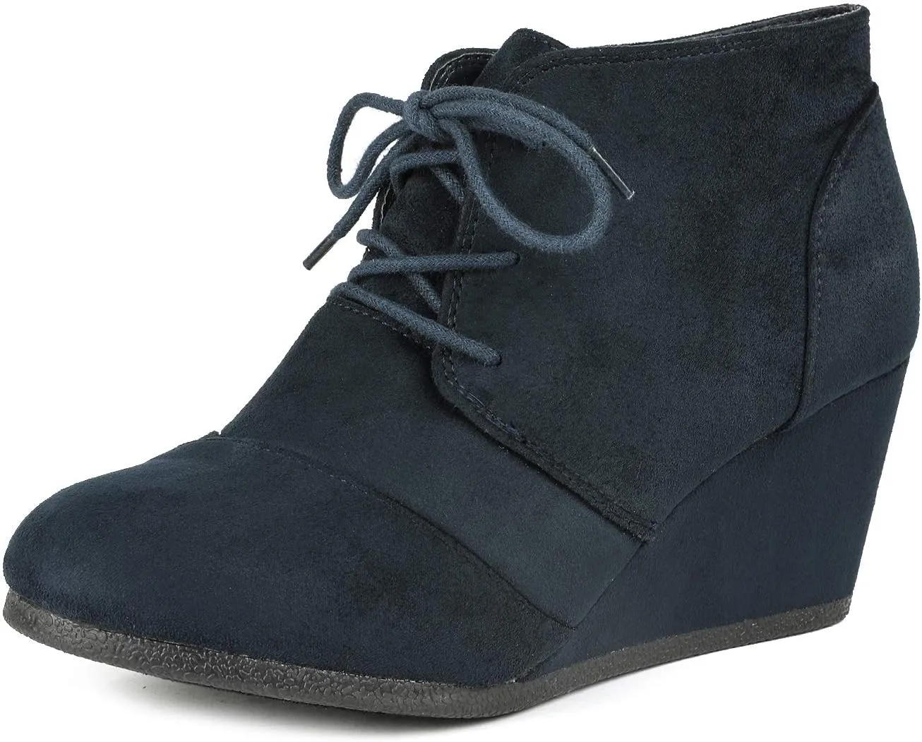 DREAM PAIRS Women's Wedge Boots Casual Fashion Lace Up Low Heel Ankle Booties Shoes