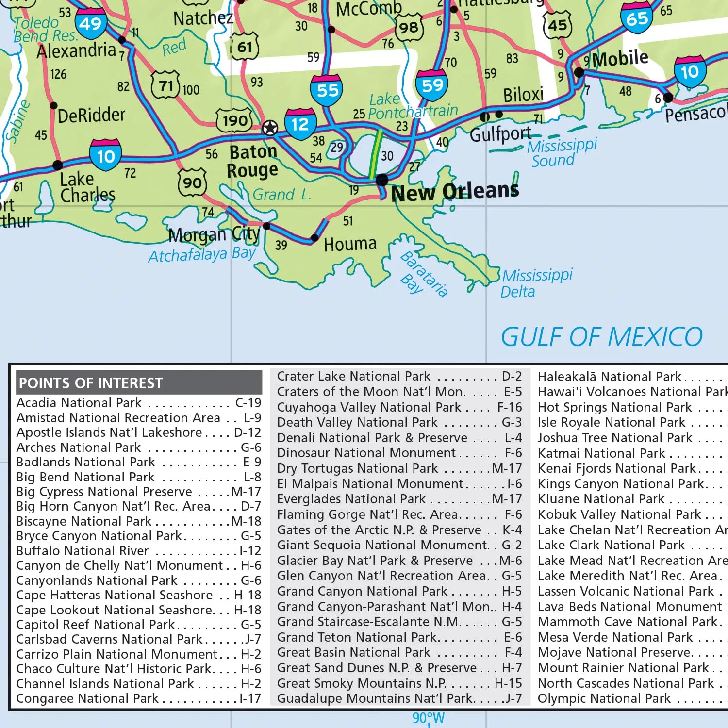 Easy to Fold! United States Interstate Map