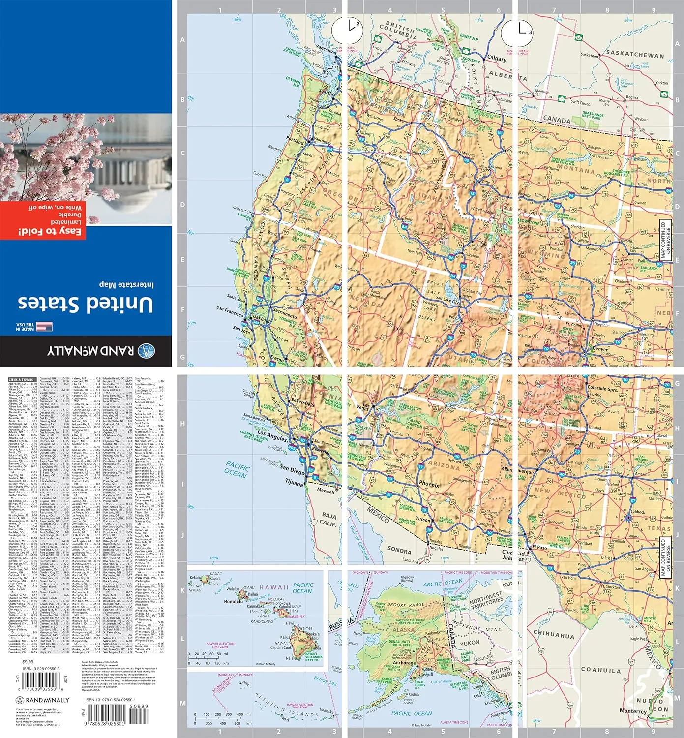 Easy to Fold! United States Interstate Map