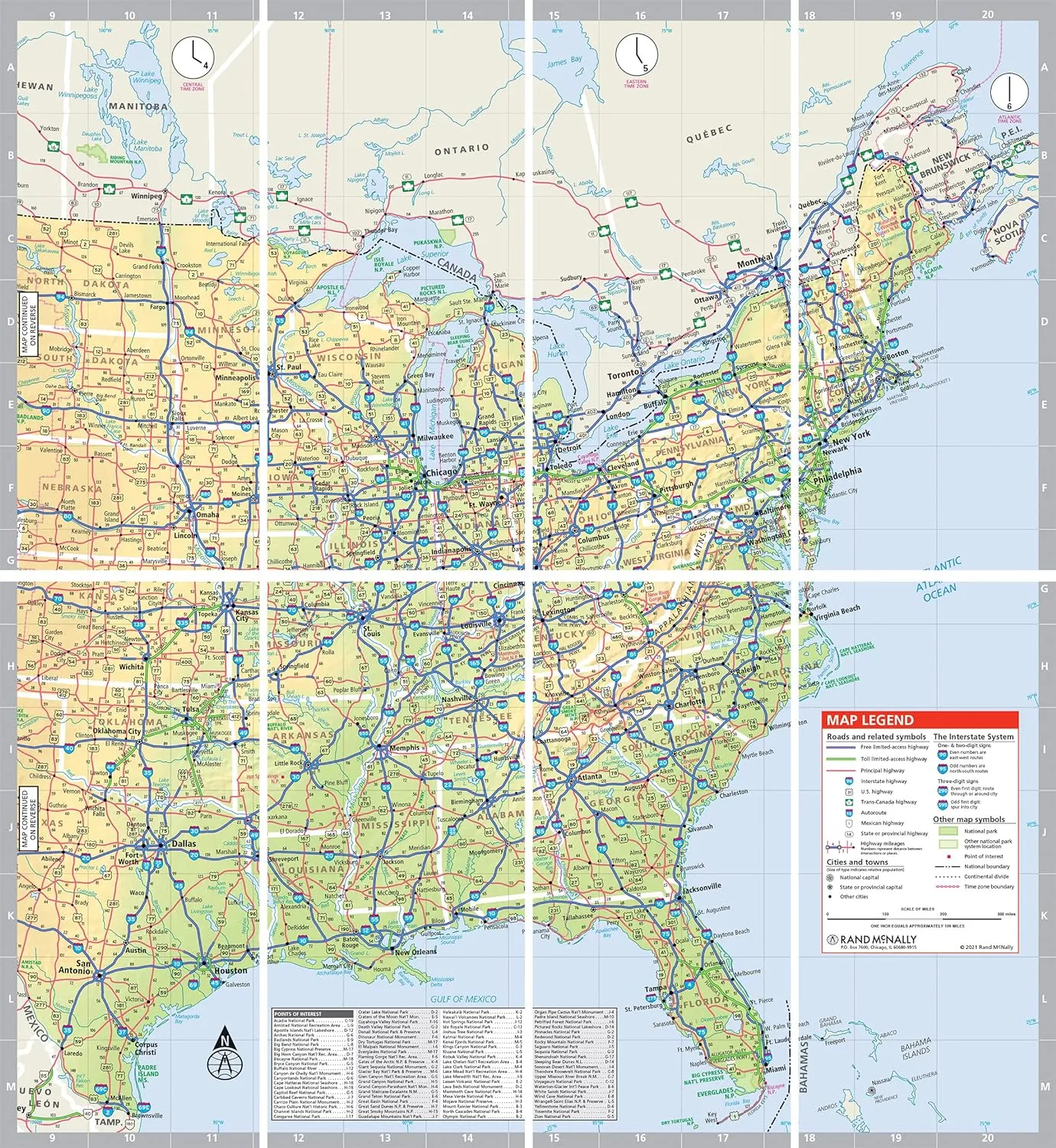 Easy to Fold! United States Interstate Map
