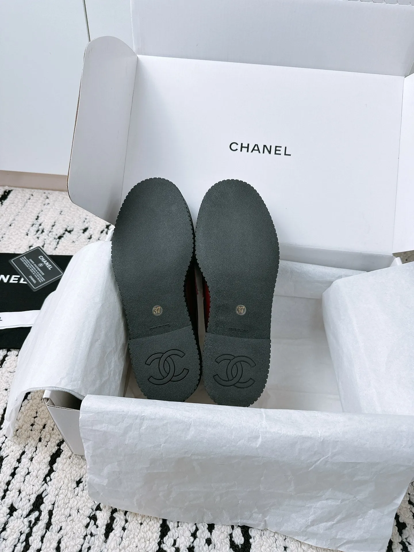 Excellent customer service Brown Moccasins CHANEL 144538 Red In Lambskin Extensive selection