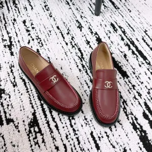 Excellent customer service Brown Moccasins CHANEL 144538 Red In Lambskin Extensive selection
