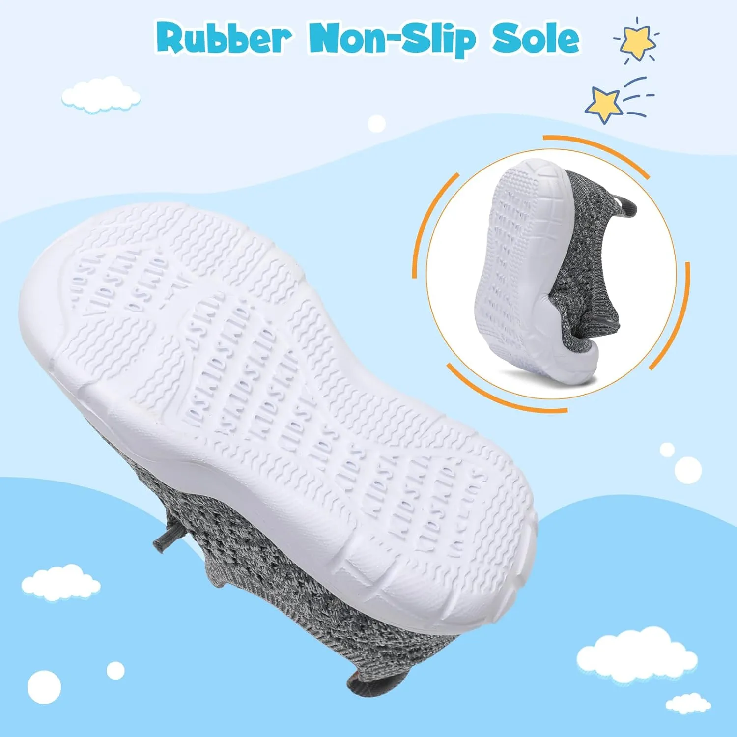 FEETCITY Toddler Sneakers Toddler Walking Shoes Boys Girls Toddler Tennis Shoes Lightweight Brethable Kids Slip On Shoes