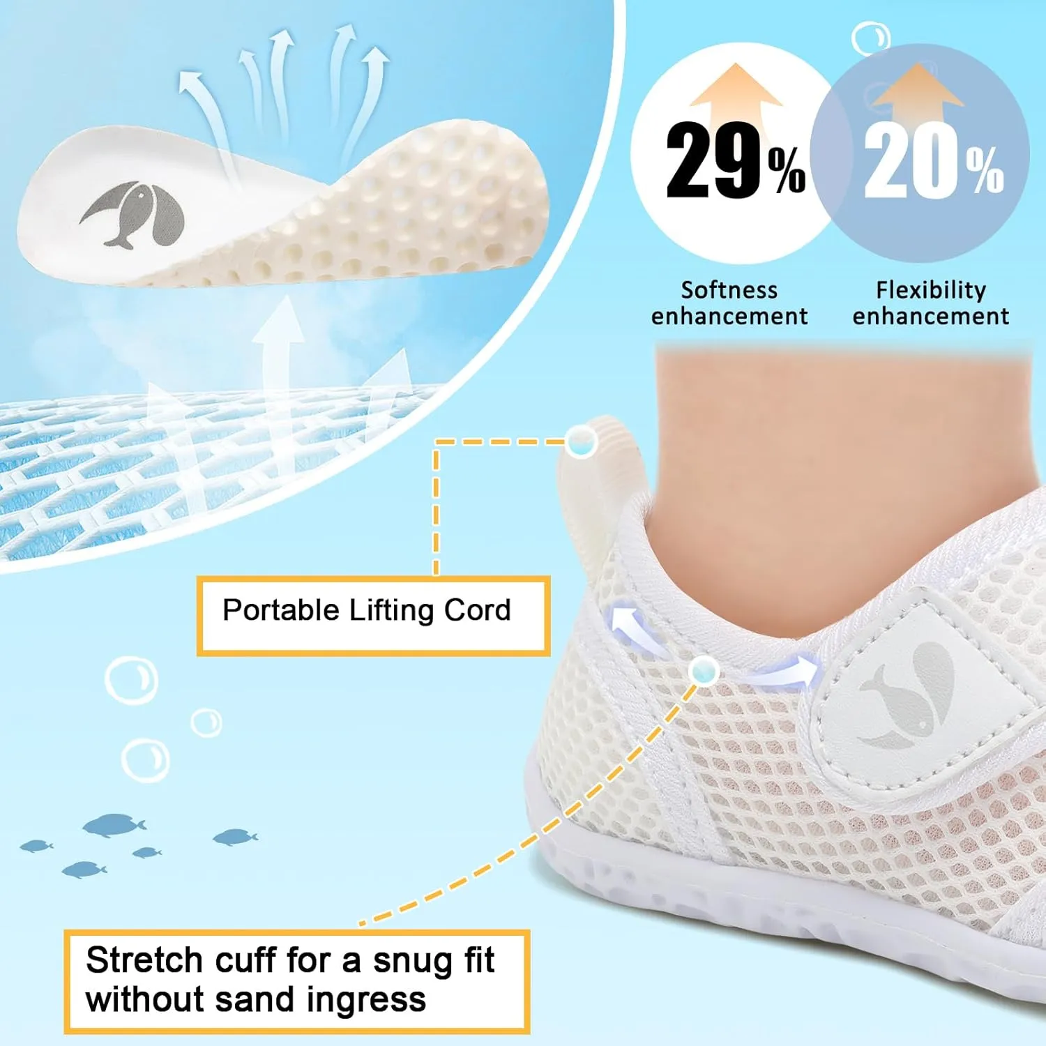 FEETCITY Toddler Water Shoes Boys Girls Swim Shoes Quick Dry Kids Aqua Socks Barefoot for Beach Swimming Pool