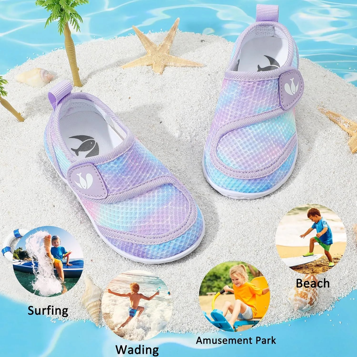 FEETCITY Toddler Water Shoes Boys Girls Swim Shoes Quick Dry Kids Aqua Socks Barefoot for Beach Swimming Pool
