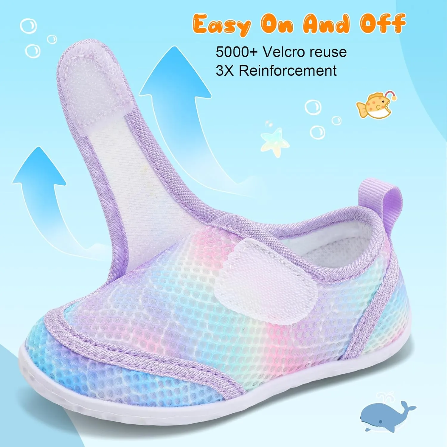 FEETCITY Toddler Water Shoes Boys Girls Swim Shoes Quick Dry Kids Aqua Socks Barefoot for Beach Swimming Pool