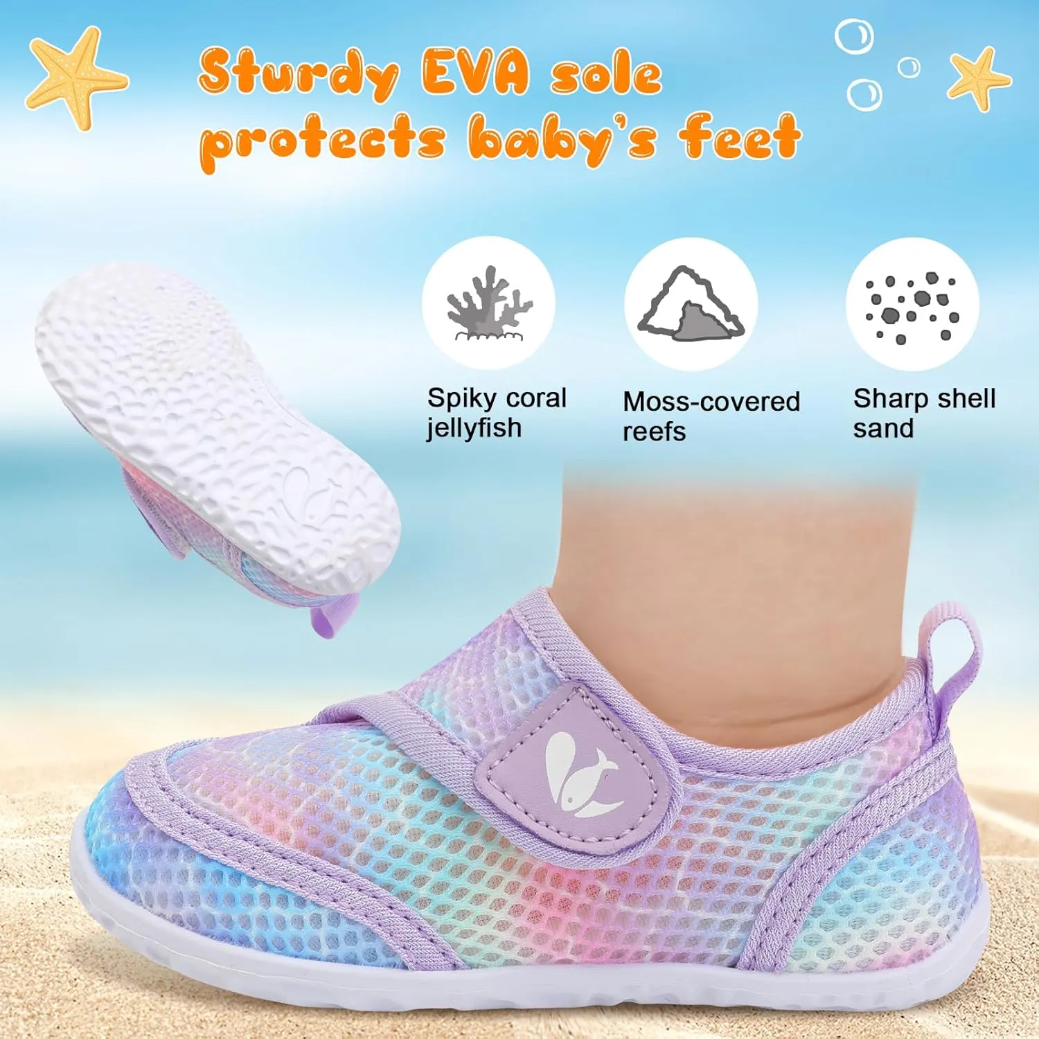 FEETCITY Toddler Water Shoes Boys Girls Swim Shoes Quick Dry Kids Aqua Socks Barefoot for Beach Swimming Pool