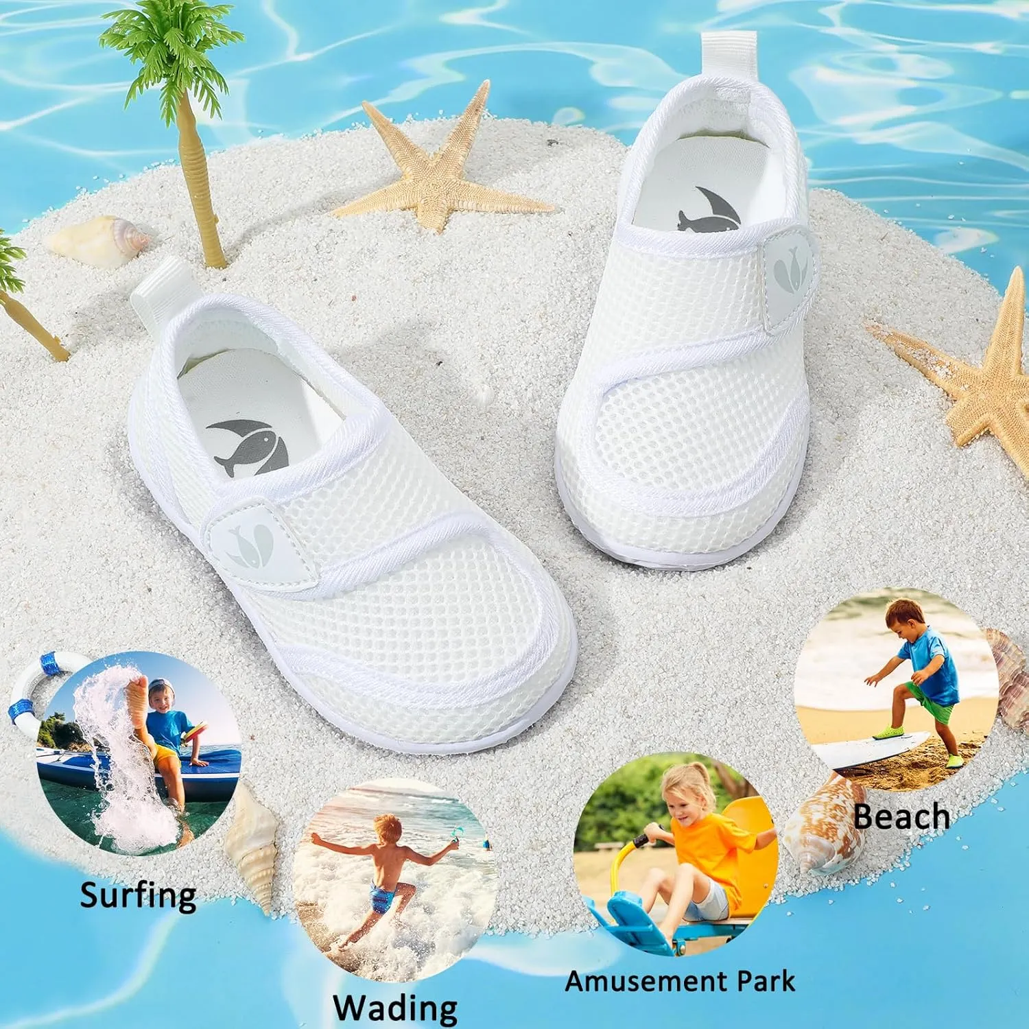 FEETCITY Toddler Water Shoes Boys Girls Swim Shoes Quick Dry Kids Aqua Socks Barefoot for Beach Swimming Pool