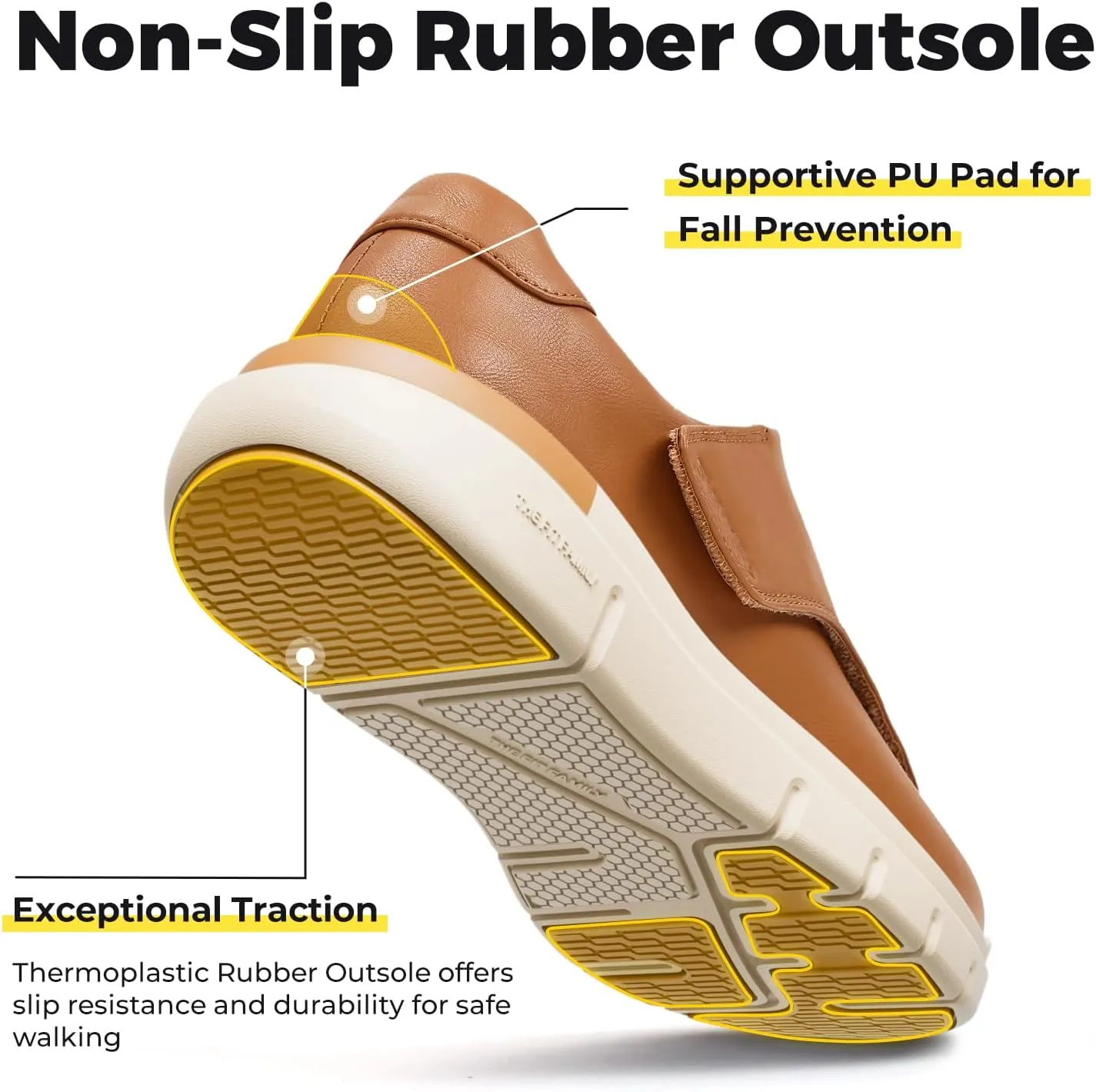 FitVille Diabetic Shoes for Men Dress Shoes Casual Slip On Oxfords Shoes Adjustable Business Formal Wedding Shoes Orthopedic Sneakers for Swollen Feet - EasyTop Deluxe Dress Shoes V1