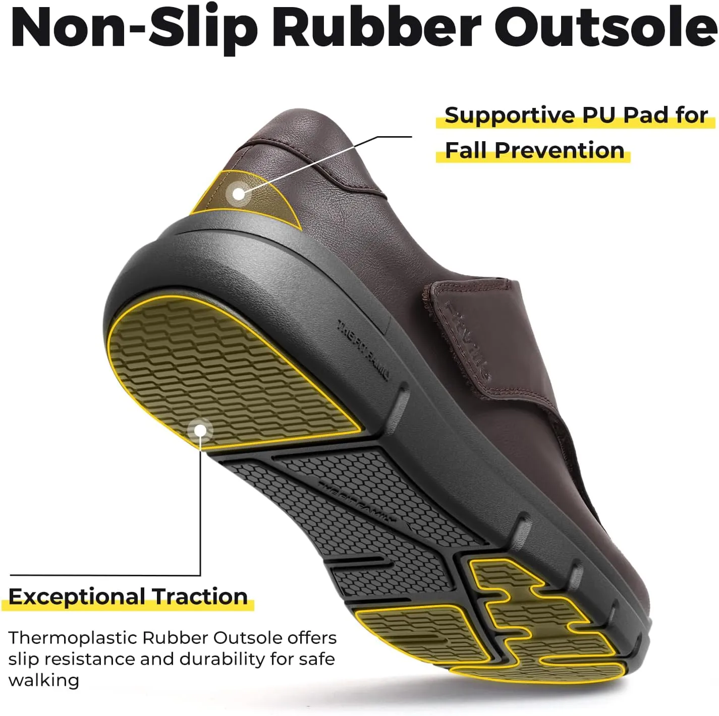 FitVille Diabetic Shoes for Men Dress Shoes Casual Slip On Oxfords Shoes Adjustable Business Formal Wedding Shoes Orthopedic Sneakers for Swollen Feet - EasyTop Deluxe Dress Shoes V1