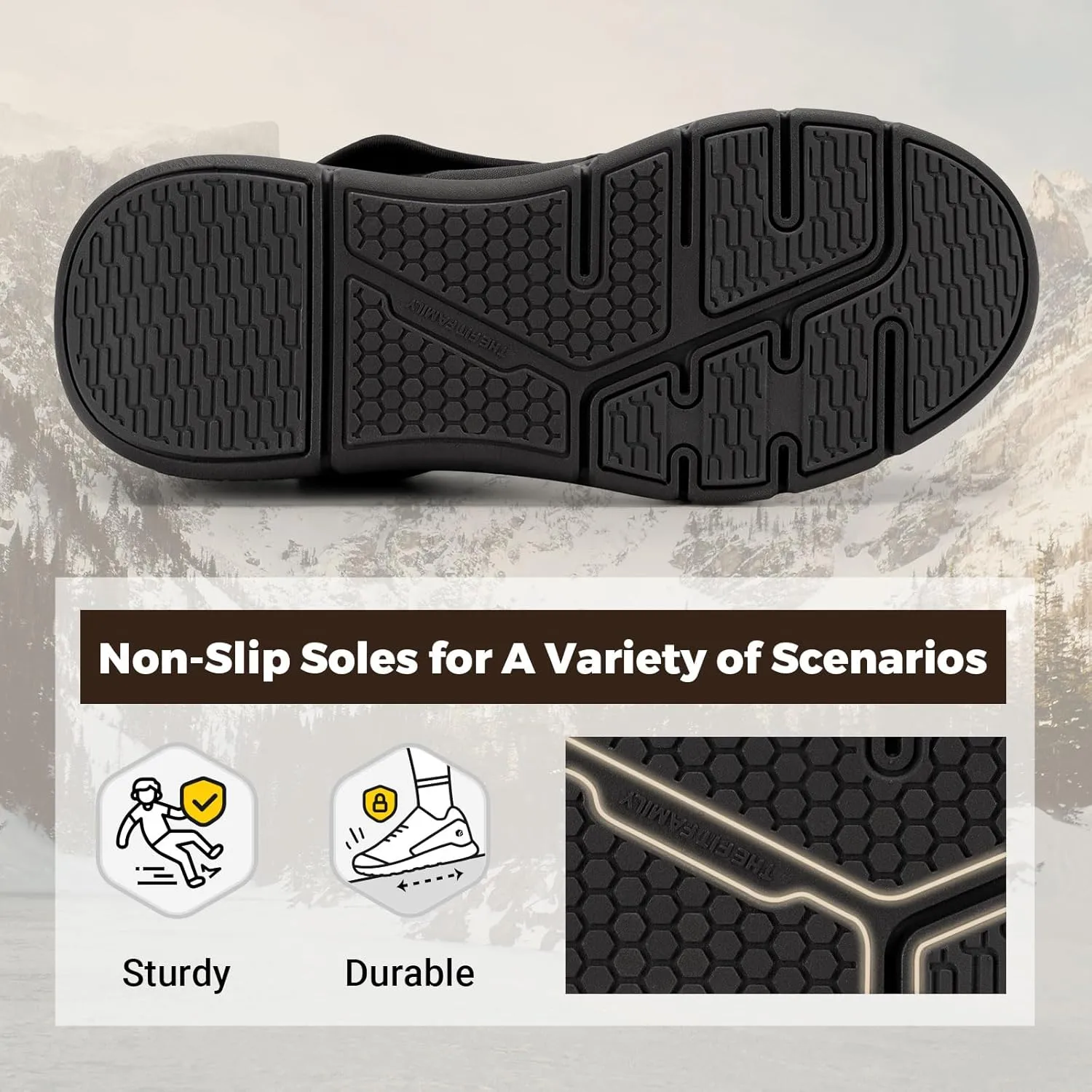 FitVille Diabetic Shoes for Women Wide Width Warm Slip-on Swollen Feet Shoes Boots Lightweight Adjustable Closure Walking Shoes for Elderly Foot Pain Relief Neuropathy