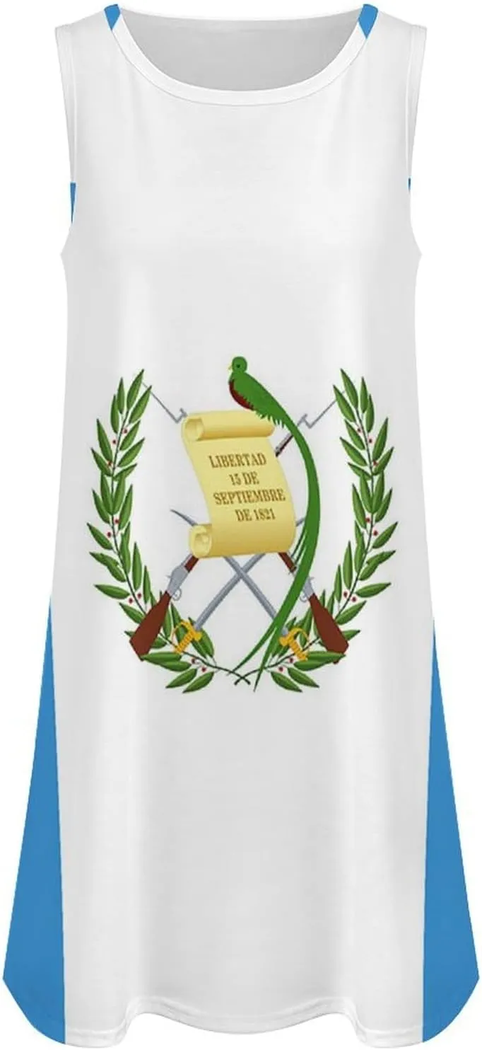 Flag of Guatemala Women's Summer Dress Sleeveless Casual Loose Beach Vacation Tank Sundress