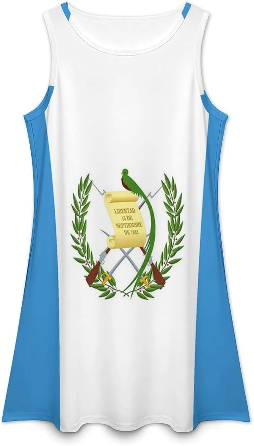 Flag of Guatemala Women's Summer Dress Sleeveless Casual Loose Beach Vacation Tank Sundress