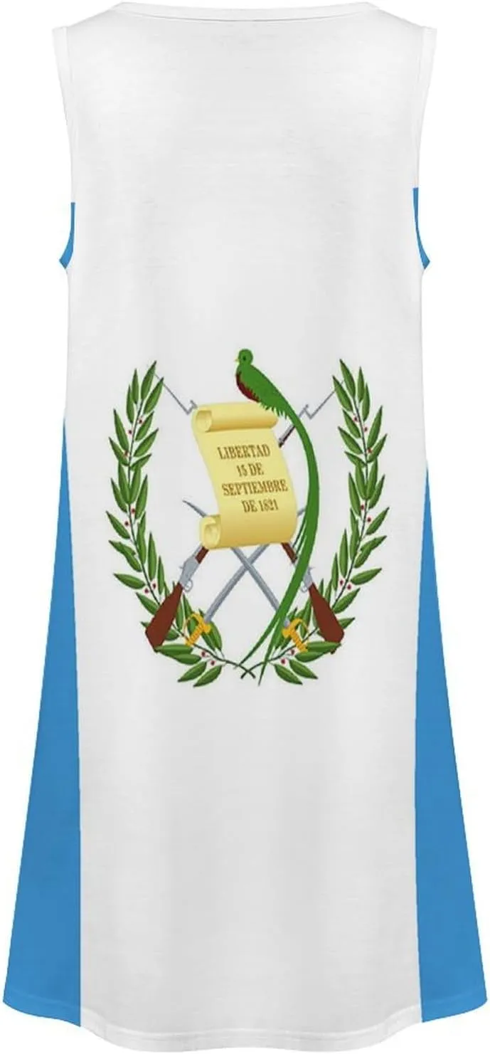 Flag of Guatemala Women's Summer Dress Sleeveless Casual Loose Beach Vacation Tank Sundress