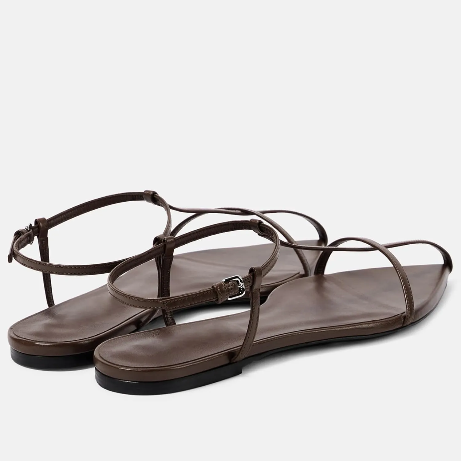 Flat Sandals for Women with Metal Buckle Ankle Strappy Ladies Fashion Slide Sandals Comfortable Summer Open Toe Women Sandals Dressy.