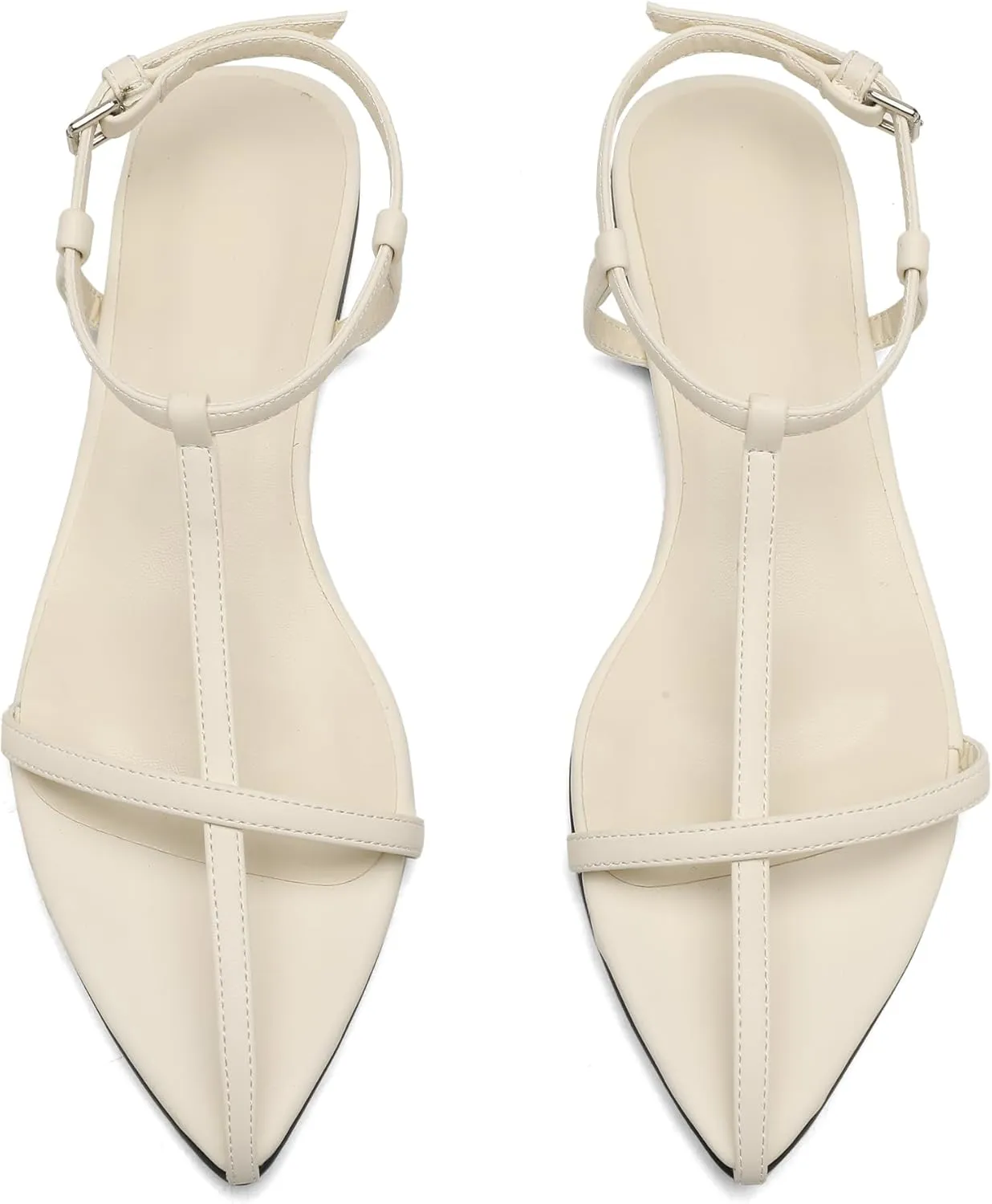 Flat Sandals for Women with Metal Buckle Ankle Strappy Ladies Fashion Slide Sandals Comfortable Summer Open Toe Women Sandals Dressy.
