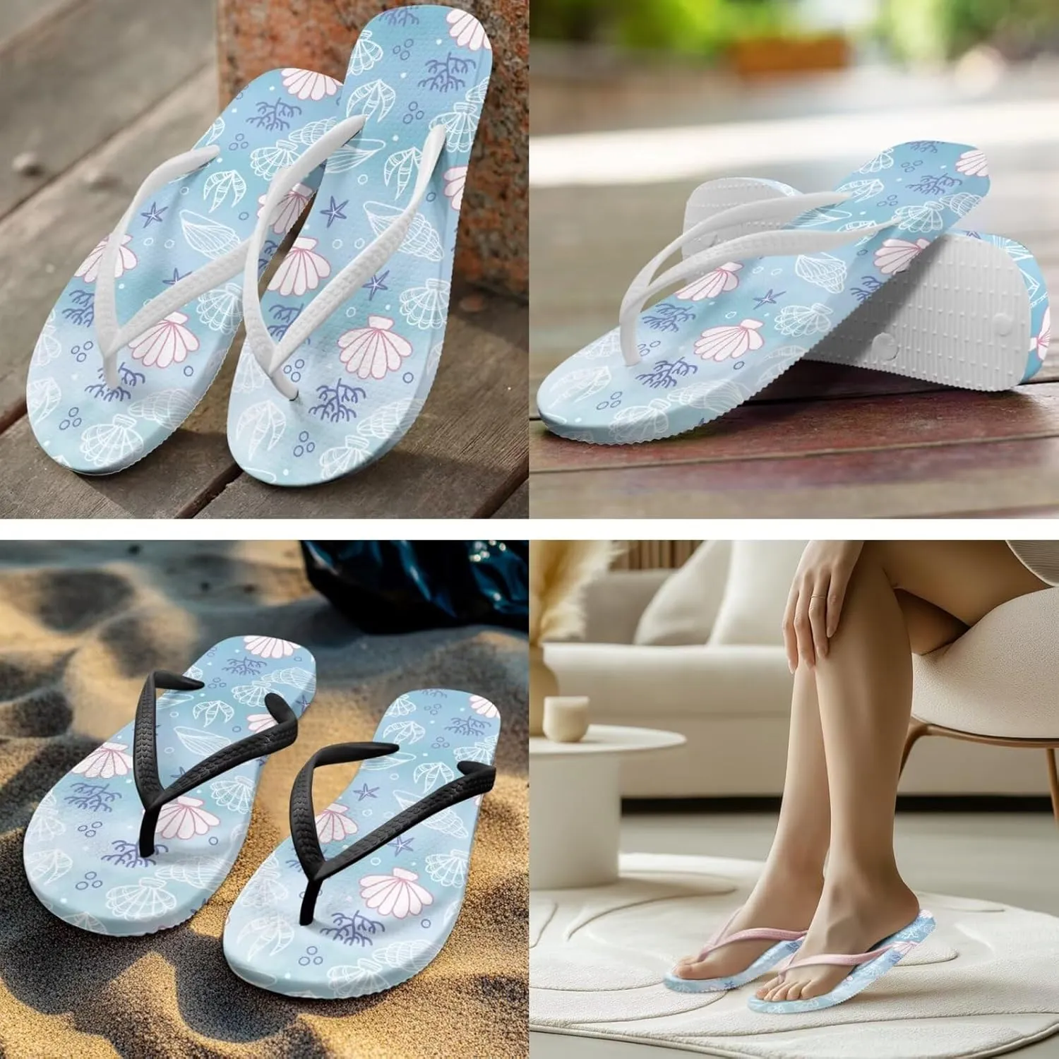 Flip Flops For Women Non-Slip Bathroom Shower Shoes Cushion foam Indoor and Outdoor Sandals Summer Beach Shoes